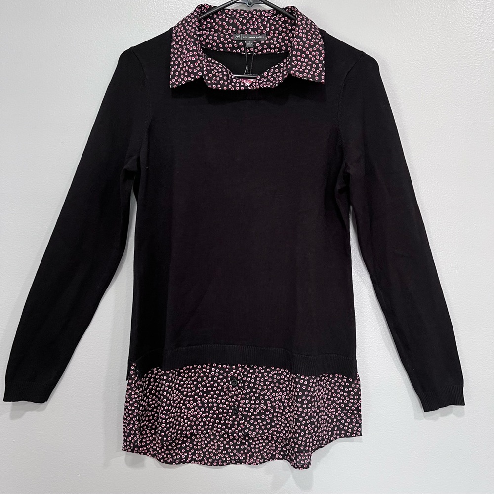 Adrianna papell shirttail twofer  sweater size S